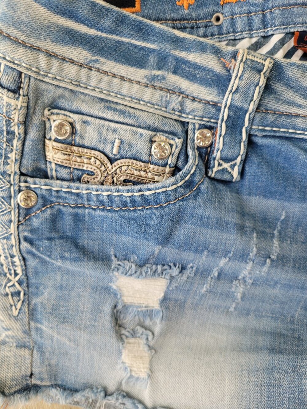 Rock Revival FAY Mid-Rise Denim Shorts 28 - Picture 5 of 5